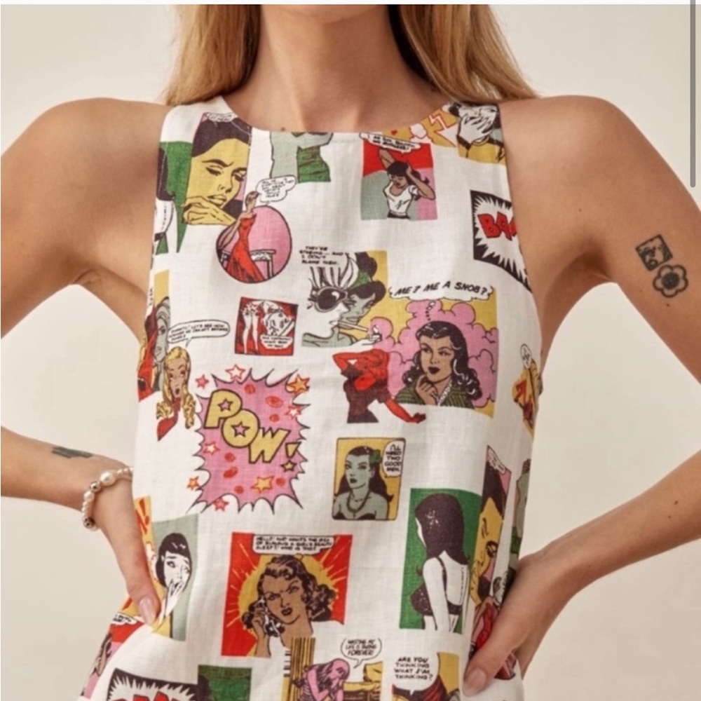Reformation Jessi Linen comic print dress - Picture 5 of 5